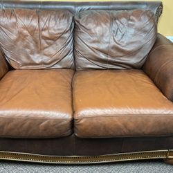 Brown Leather Loveseat, FREE