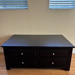 Black TV Console w/ Two Drawers