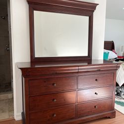 Dresser with mirror - Chestnut Wood