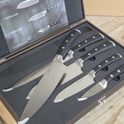 KUMIKO Kitchen Knives, 5-Piece Chef Knife Set, Ultra Sharp High Carbon Stainless Steel like Ninja