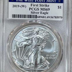 2019-W SILVER EAGLE 🦅 FIRST STRIKE PCGS MS69