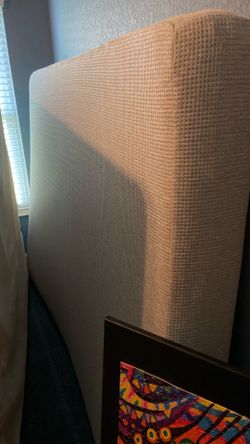 New Queen foam firm mattress with used box spring and bed rails