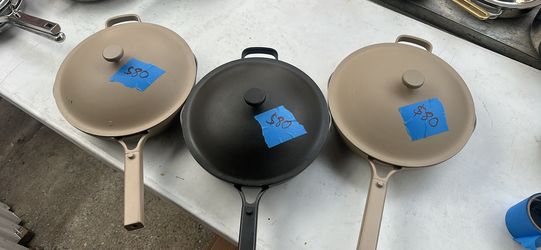 Pans and pots  Comes with 12.5  inch Pan Price is for each one  non stick  Brand: our place  Brand new  Pick up in sun valley  Cash only
