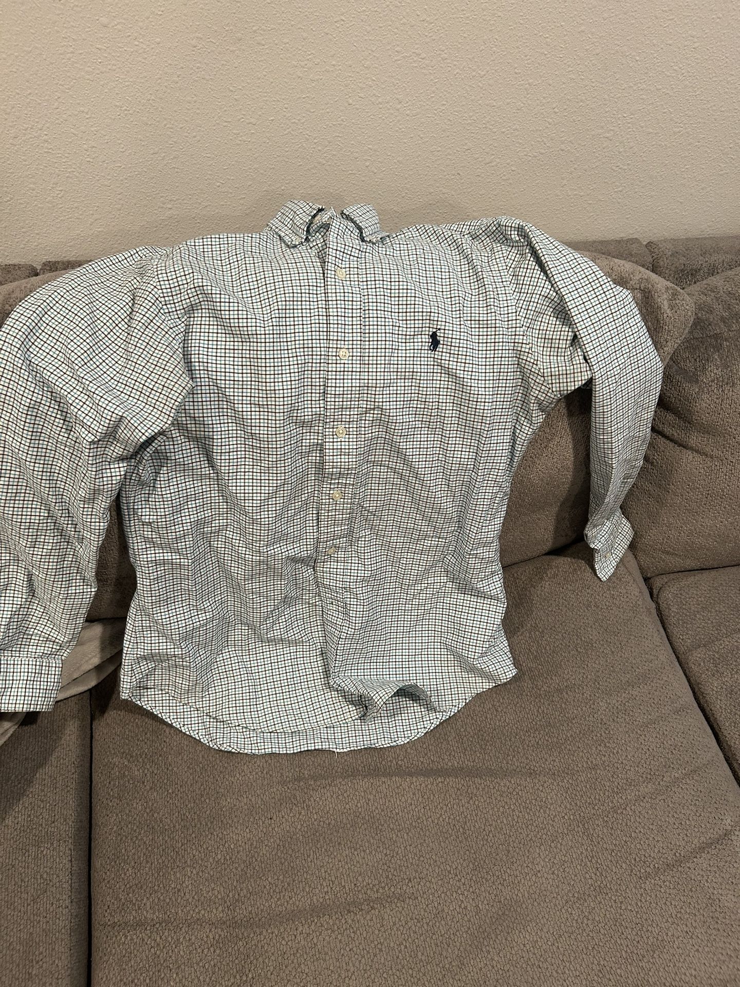 Ralph Lauren Blue Plaid S Button Up Shirt