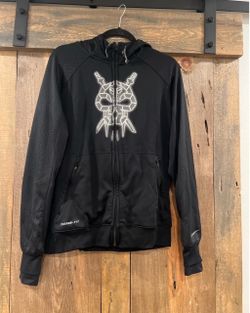Nike Therma-Fit Kobe Bryant Black Mamba Full Zip Hoodie Rare Geometric Skull Med