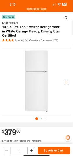 Vissani 10.1 cu. ft. Top Freezer Refrigerator