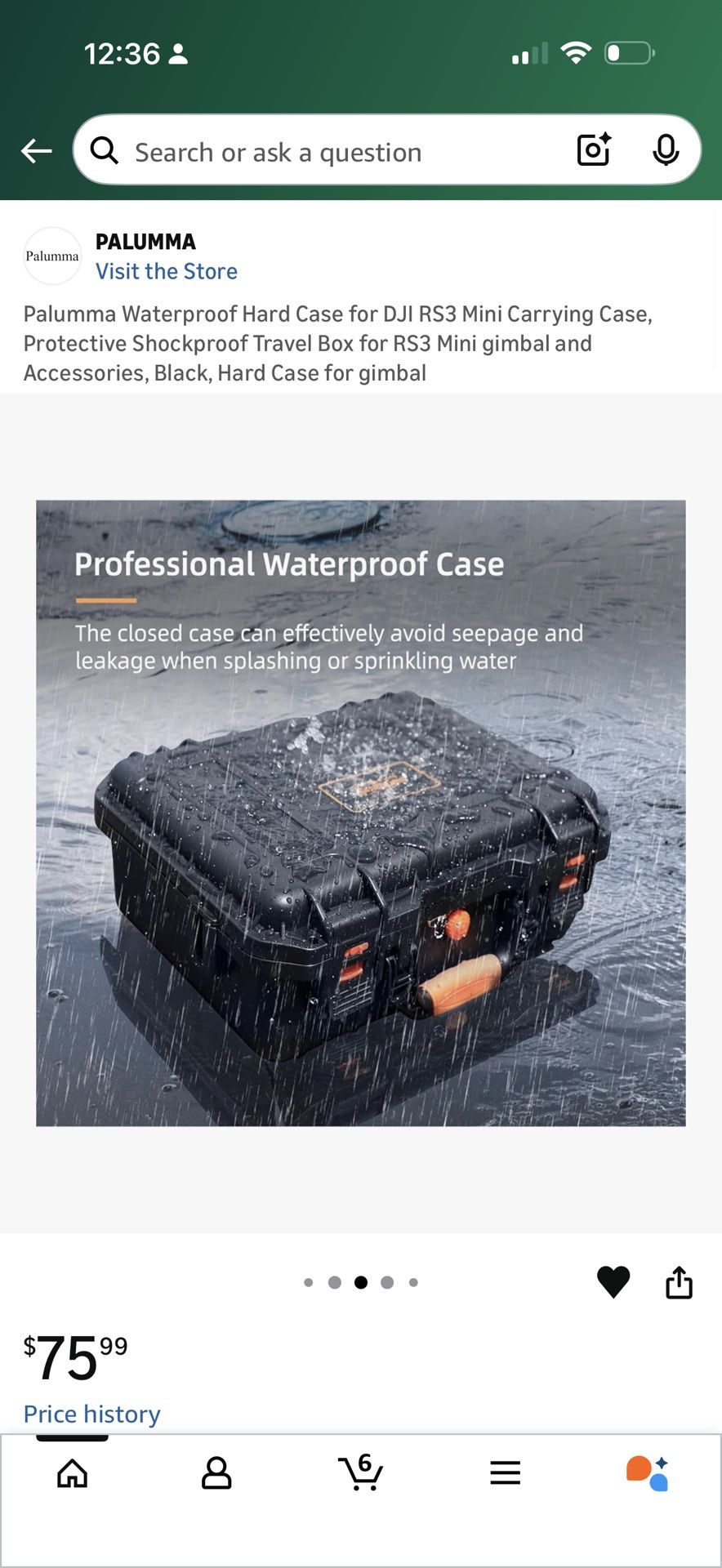 Free Delivery!! Waterproof Hard Case for DJI RS3 Mini Carrying Case, Protective Shockproof Travel Box for RS3 Mini gimbal and Accessories, Black,
