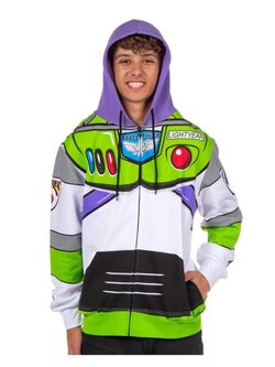 Disney Pixar Toy Story Buzz Lightyear astronaut costume adult zip hoodie