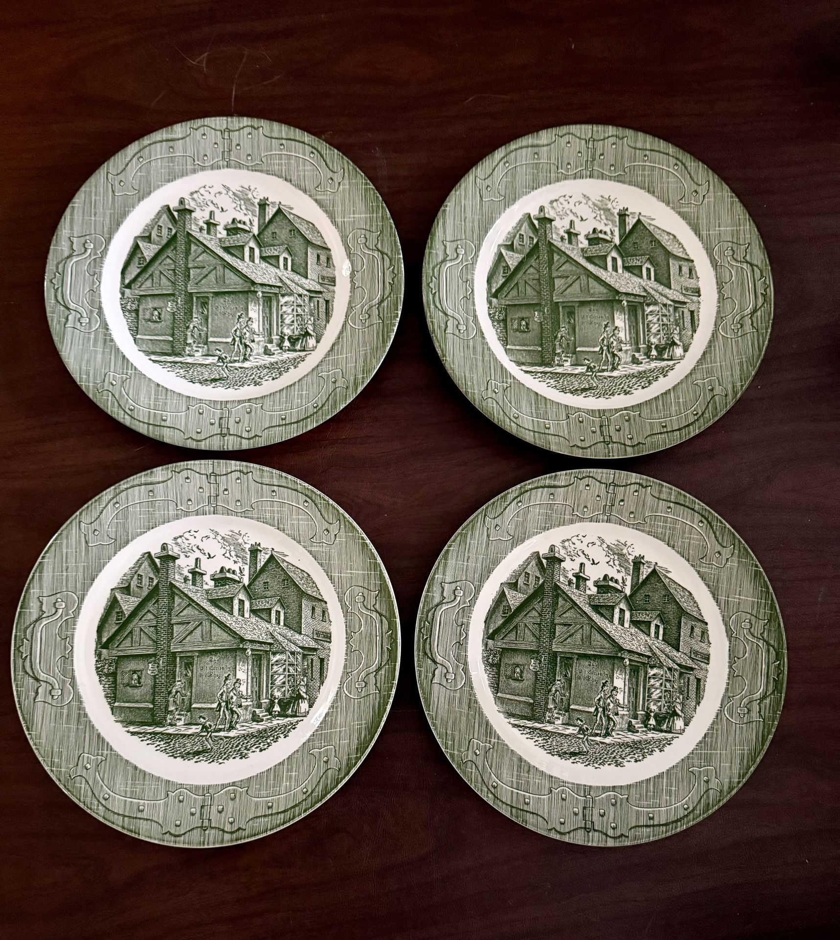 4 Vintage Royal China The Old Curiosity Shop Dinner Plates