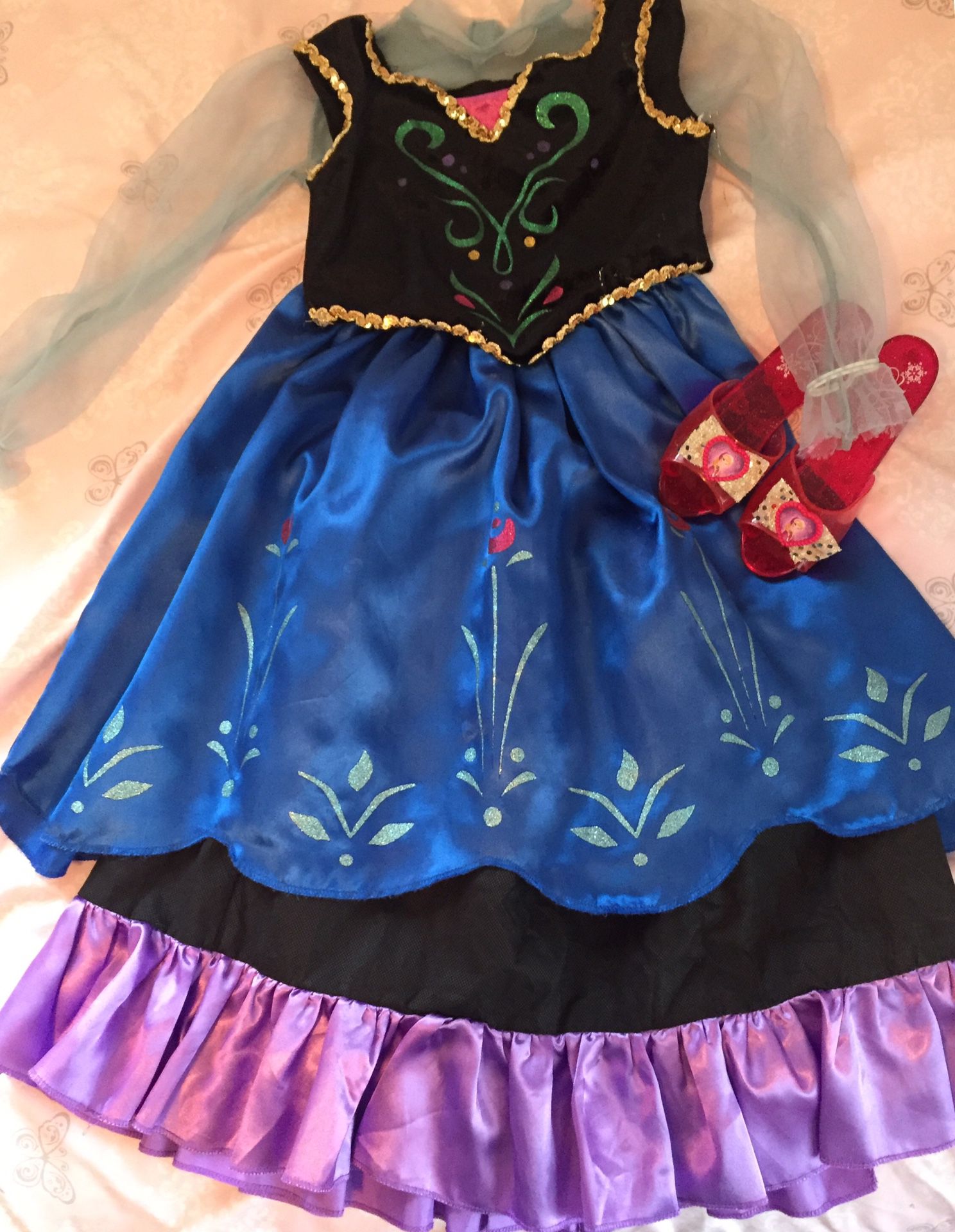 6 pc. Princess Anna Frozen costume size 4-6