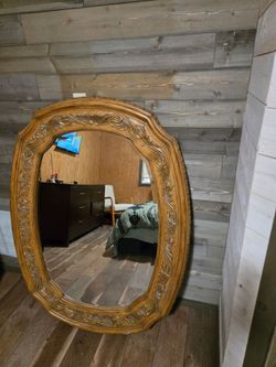 Wood framed mirror