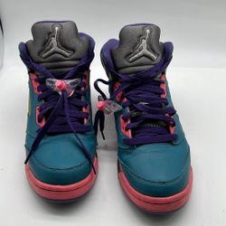 Girls AIR JORDAN Retro 5 (GS) Tropical Teal Basketball Shoes Size US 7Y
