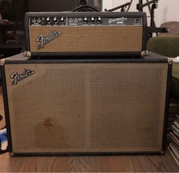 1964 Fender Bassman 2-Channel 50-Watt 2x12" Piggyback Guitar Amp Black Panel