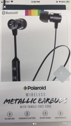 Polaroid wireless metallic earbuds with Blue tooth