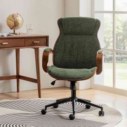 T88-Amelia Modern Height-adjustable Swivel Office Chair with Ergonomic Headrest by HULALA HOME