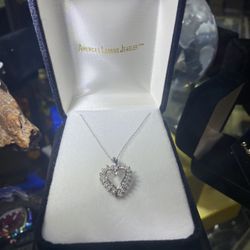  10k Gold Necklace With 10k Diamond Heart Pendant