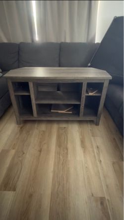 Modern Gray TV Stand / Entertainment Center – Excellent Condition