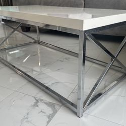Rectangular White Coffee Table 