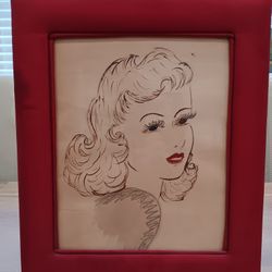 Woman With Red Lips. Portrait 
