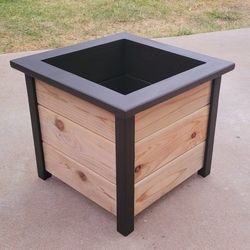 Modern Cedar Statement Planter Handcrafted