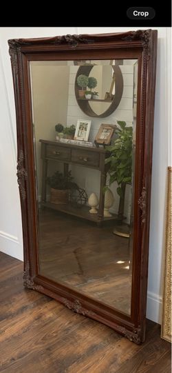 Antique mahogany 4’ 8” x 3’ mirror