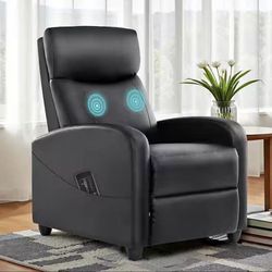 Black PU Leather Recliner Massage