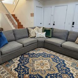 Beautiful Pottery Barn large Gray sectional in excellent condition!