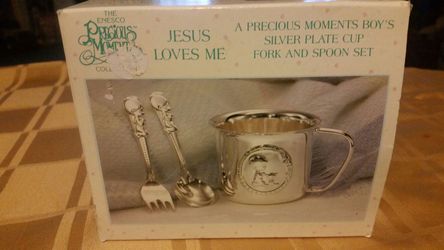 A Precious Moments Boy's Silver Plate Cup