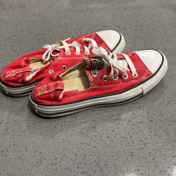 Converse, Red, Shoes, Tennis Shoes, Size 7, Women 