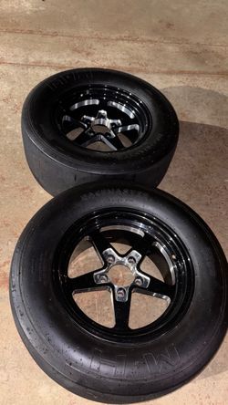 5x114 Jegs rear dragpack on M&H slicks 15x8 +10 offset