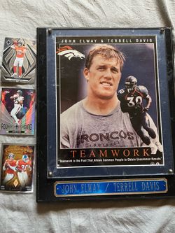 John Elway Plaque plus cards