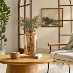 14" Tan Glass Decorative Flower Vase - Hearth & Hand™ with Magnolia