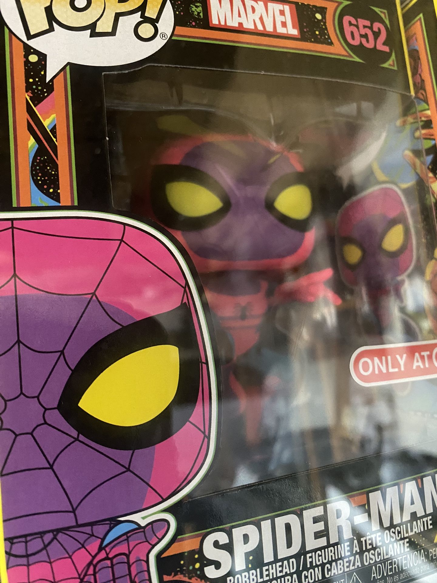 FUNKO POP AVENGERS SPIDER-MAN BLACK LIGHT TARGET SPECIAL EDITION