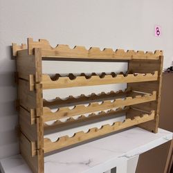 36-Bottle Bamboo Wine Rack – 4-Tier Stackable Freestanding Storage Shelf