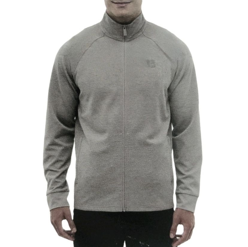 Bench Men's Urbanwear Moisture Wicking Full Zip Knit Jacket, Gray, Size S
