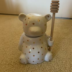 Teddy Bear Honey Jar With Honey Stick