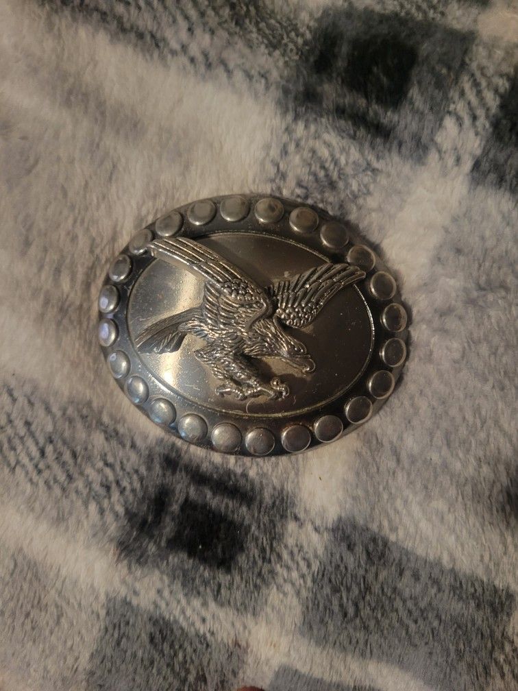 Silver Tone Eagle Belt Buckle