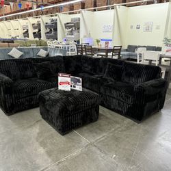 New Black Sectional
