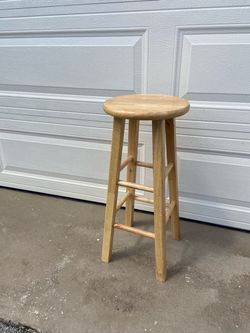 ONE (1) 29” Tall Solid Wood Backless Bar Stool | Barstool