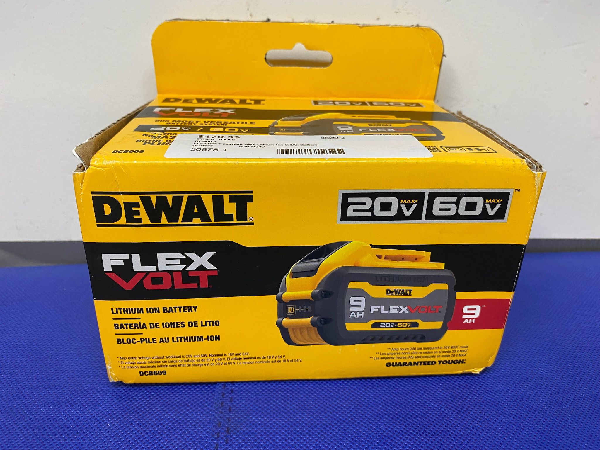 DEWALT DCB609 FLEXVOLT 20V/60V MAX Lithium-Ion 9.0Ah Battery