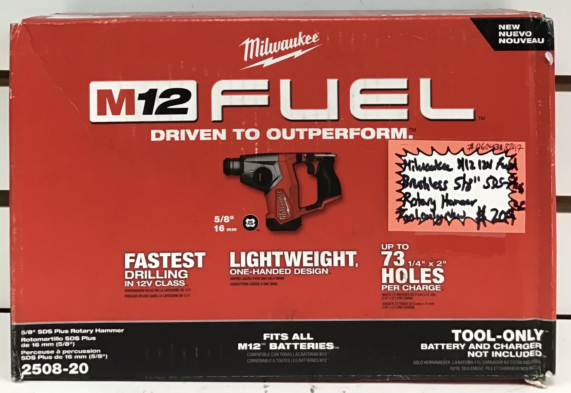 Milwaukee M12 12V Fuel Brushless 5/8” SDS-Plus Rotary Hammer Tool Only New