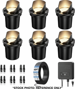6-Pack Low-Voltage LED In-Ground Landscape Lights, Warm White