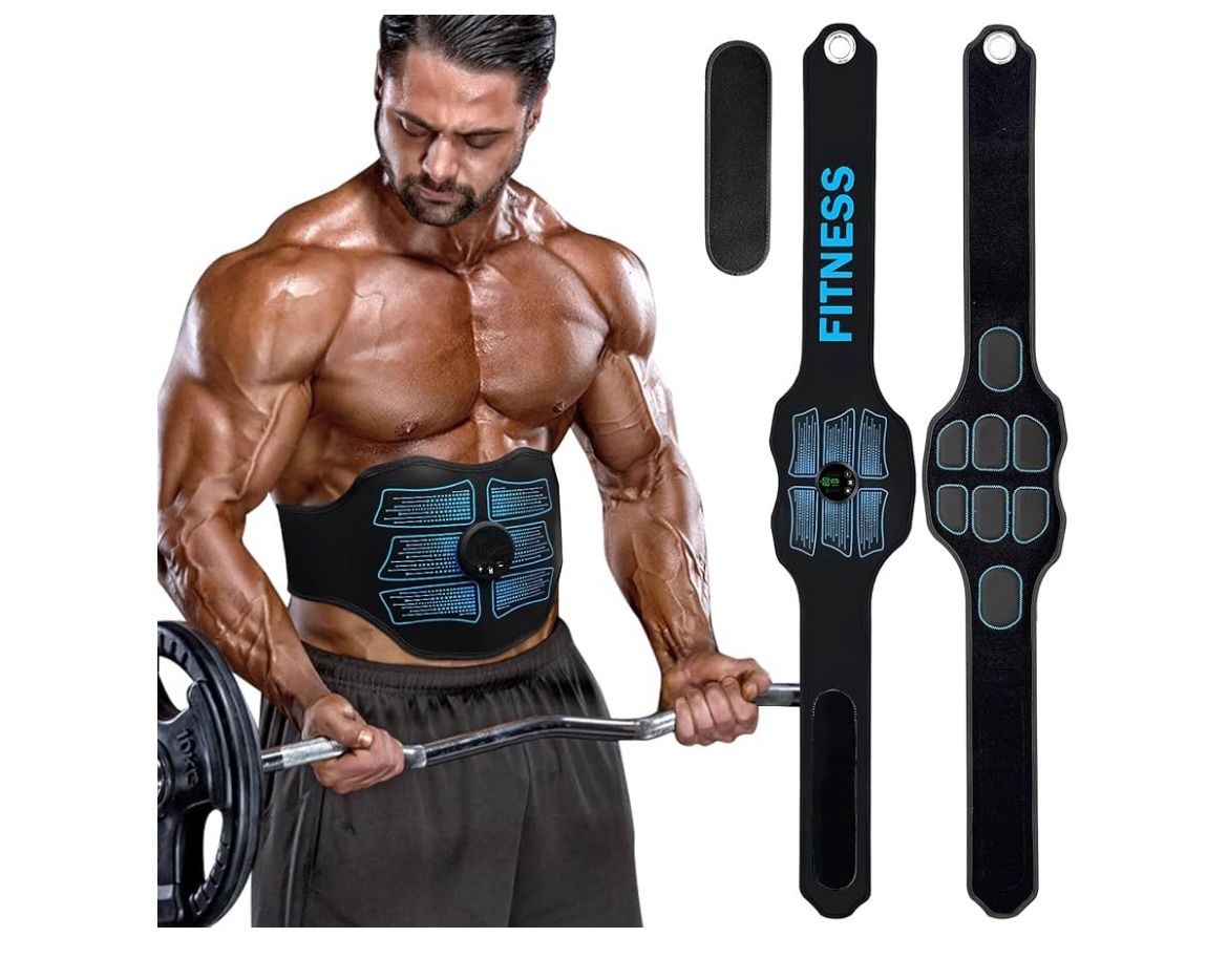 FDA Cleared - MHD TENS Muscle Stimulator - Dual TENS & PMS Functions, 12 Programs for Easy Abs Muscle Stimulation and Activation, Home Gym Use