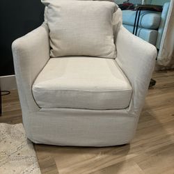 Four Hands Slipcover Swivel Arm Chairs (2)