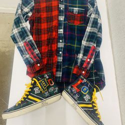 Polo Ralph Lauren Scottish Plaid Tartan Casual Button Down Shirt