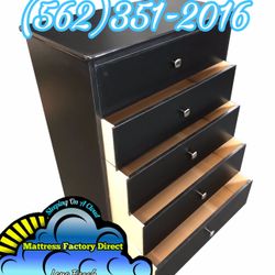 Black Five Drawer Dresser Compressed Chest Mueble Nuevo 