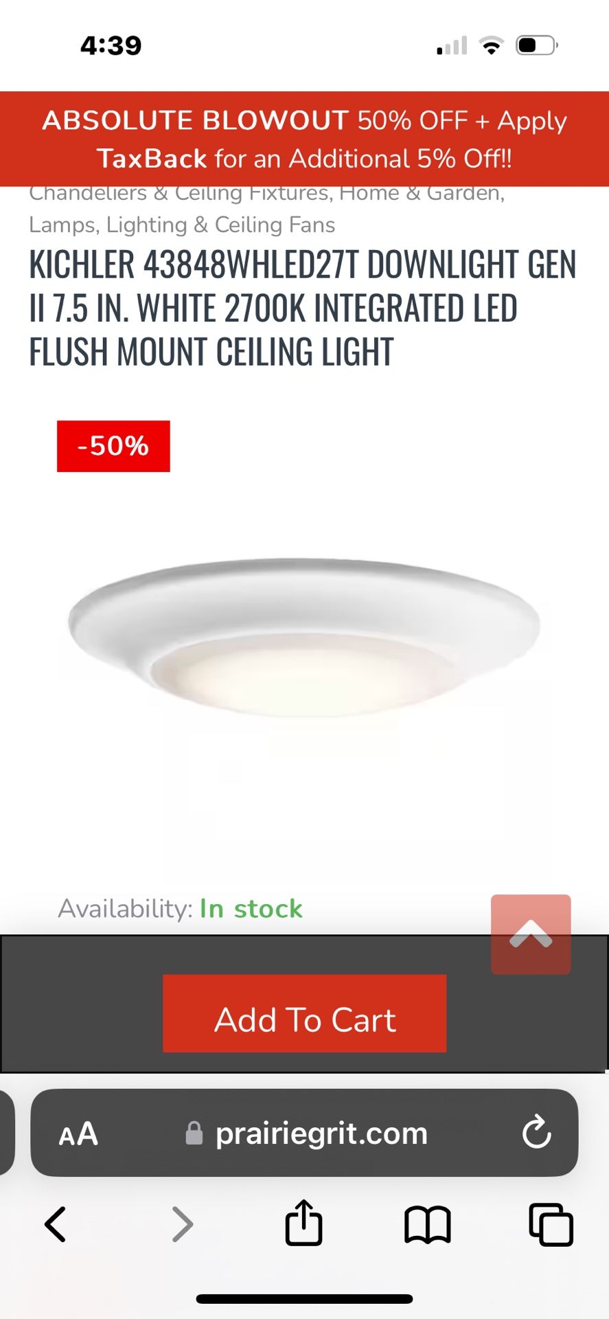 Flush mount ceiling light $10.00 each