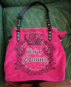 Gorgeous hot pink velvet juicy couture handbag