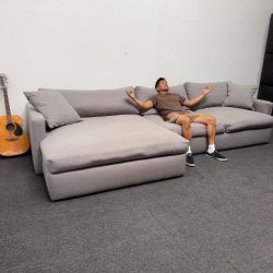 Oversized Living Spaces Sectional Couch - Grey - 2.2k Retail - Can Deliver