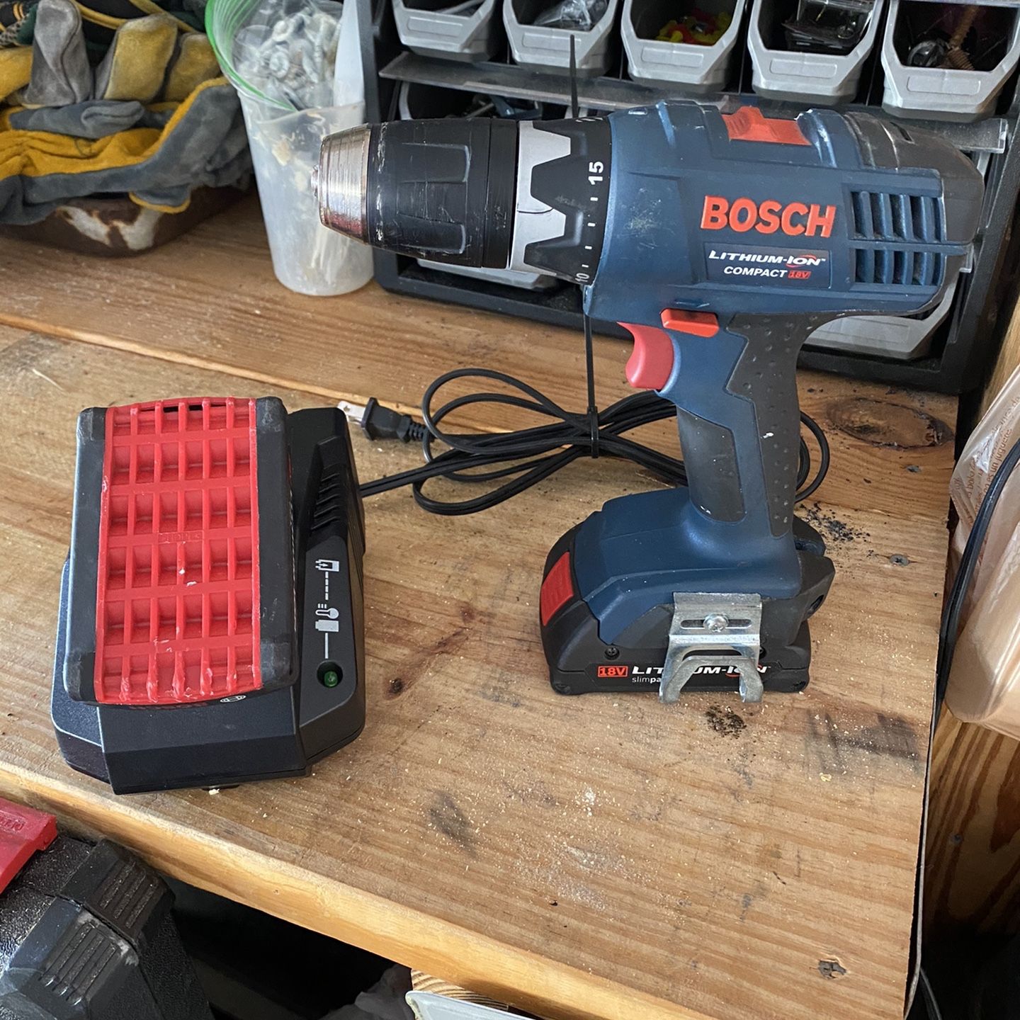 Bosch Drill With 2 Batteries and a New Charger
